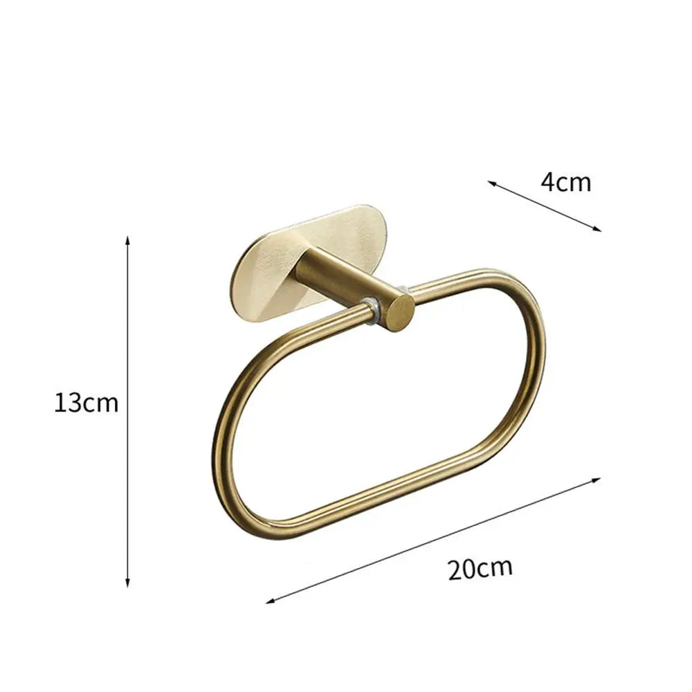 porte serviettes doré moderne auto adhésif salle bain accessoire toilette lisse sans perçage