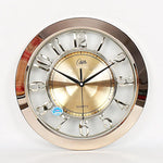 horloge murale quartz transparente classique noir doré argenté chiffres romains cadran quadrillé sans fixation