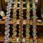 rubans décoratifs dentelle polyester mariage argent or vert motif géométrique classique adhésif