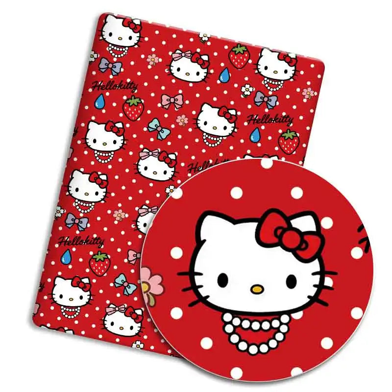 porte clés hello kitty imprimé rouge blanc bleu vintage coton abrasion résistance