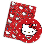 porte clés hello kitty imprimé rouge blanc bleu vintage coton abrasion résistance