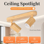 Spot bois naturel grain moderne vis facile led gu10 aluminium