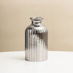 vase argenté doré moderne rayures verticales décoration table floral simple