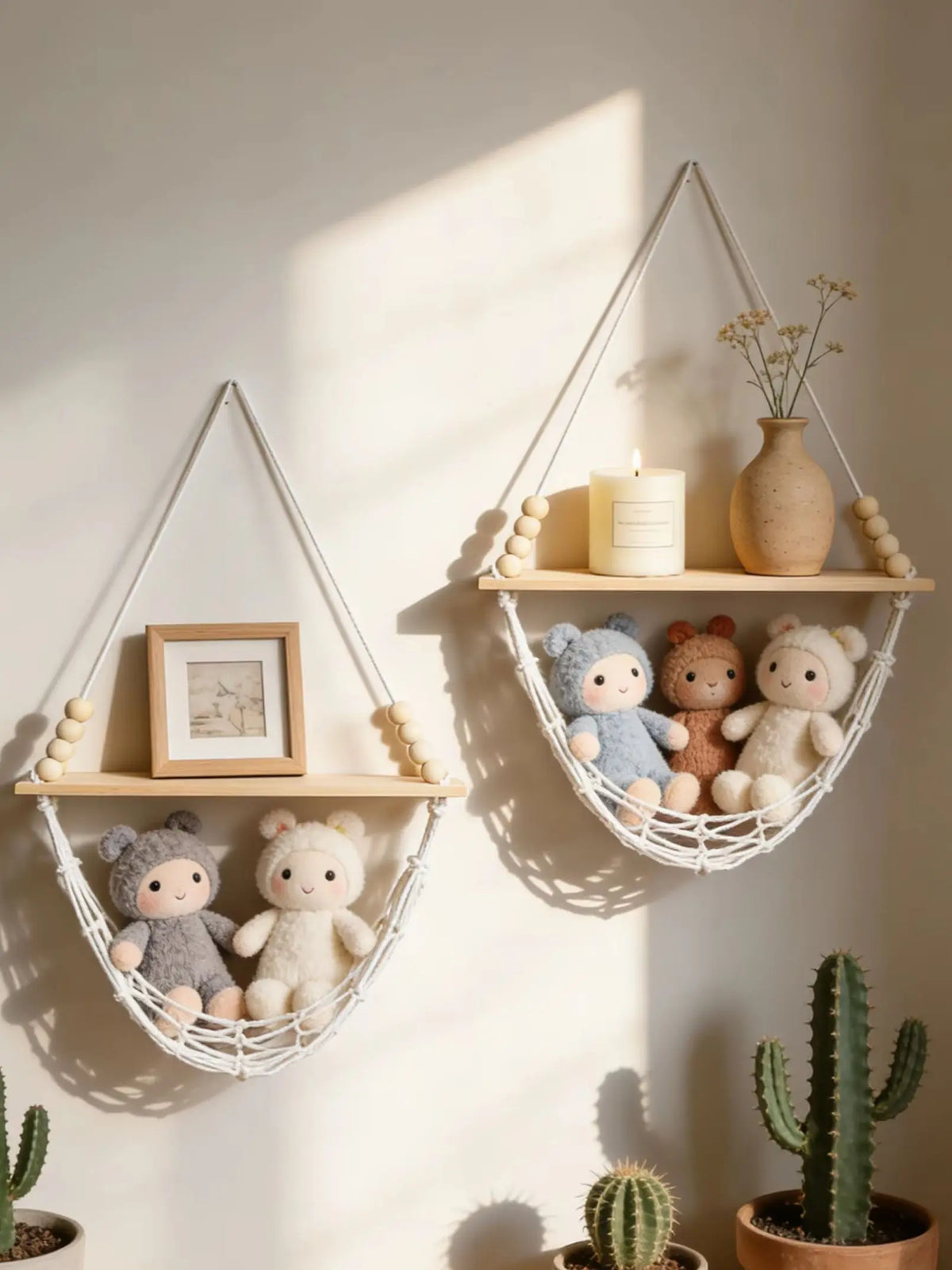 hamac suspendu moderne blanc beige bois opaque fixé mur