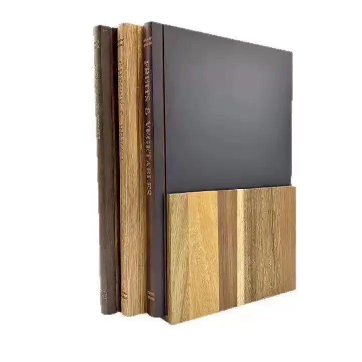 planche découper bois livre trois pièces noir marron rayures double face cuisine portable