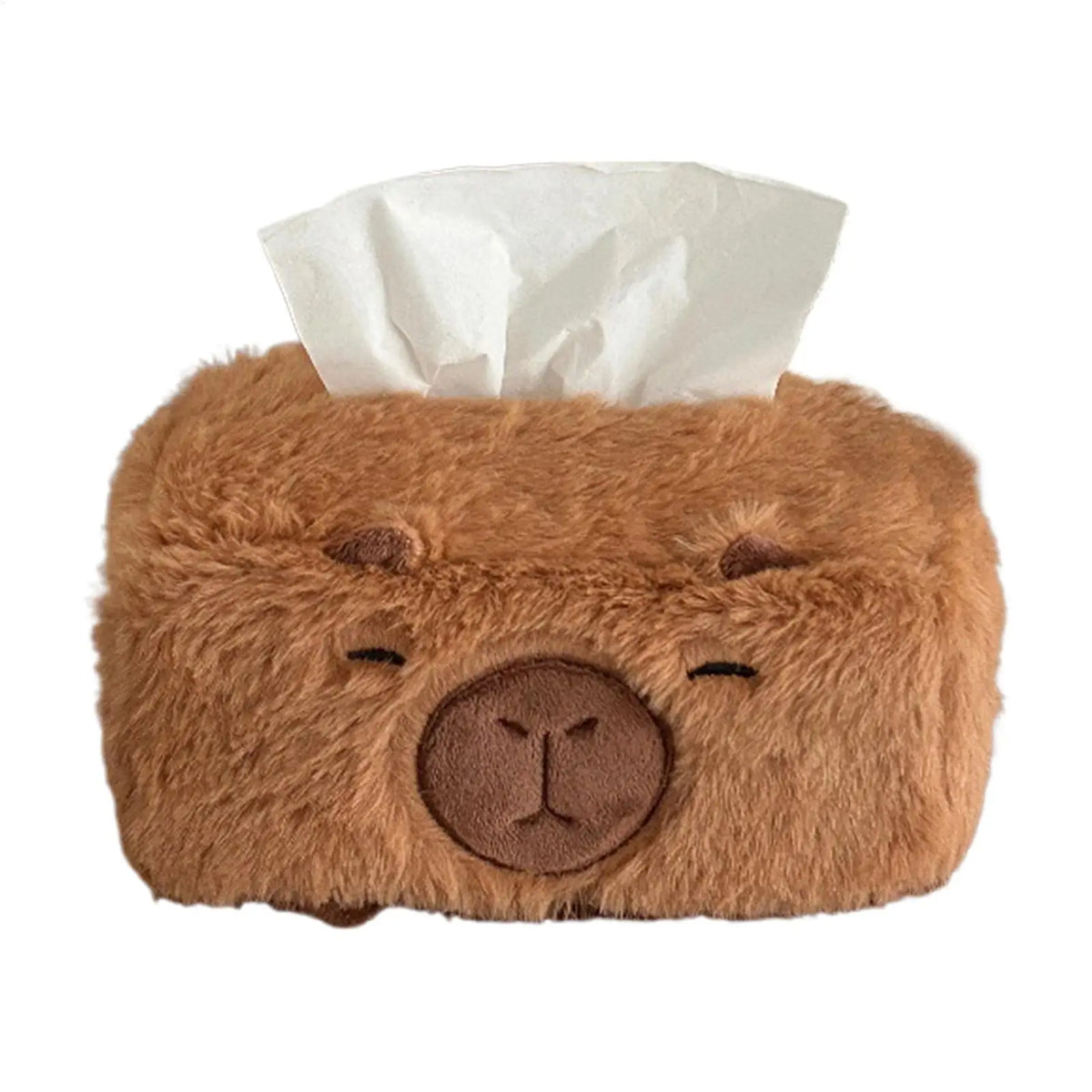 boîte mouchoirs peluche marron clair animalier décorative facile utiliser maison cuisine