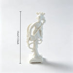 statue geisha blanche sculpture zen decoration intérieure artisanale ornement blanc plastique classique 13cm
