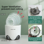 pots orchidées mesh double couche ventilation racines spirale transparent moderne blanc gris