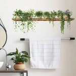 étagère murale moderne rustique bois naturel plante verte artificielle 90cm 39cm chambre salon