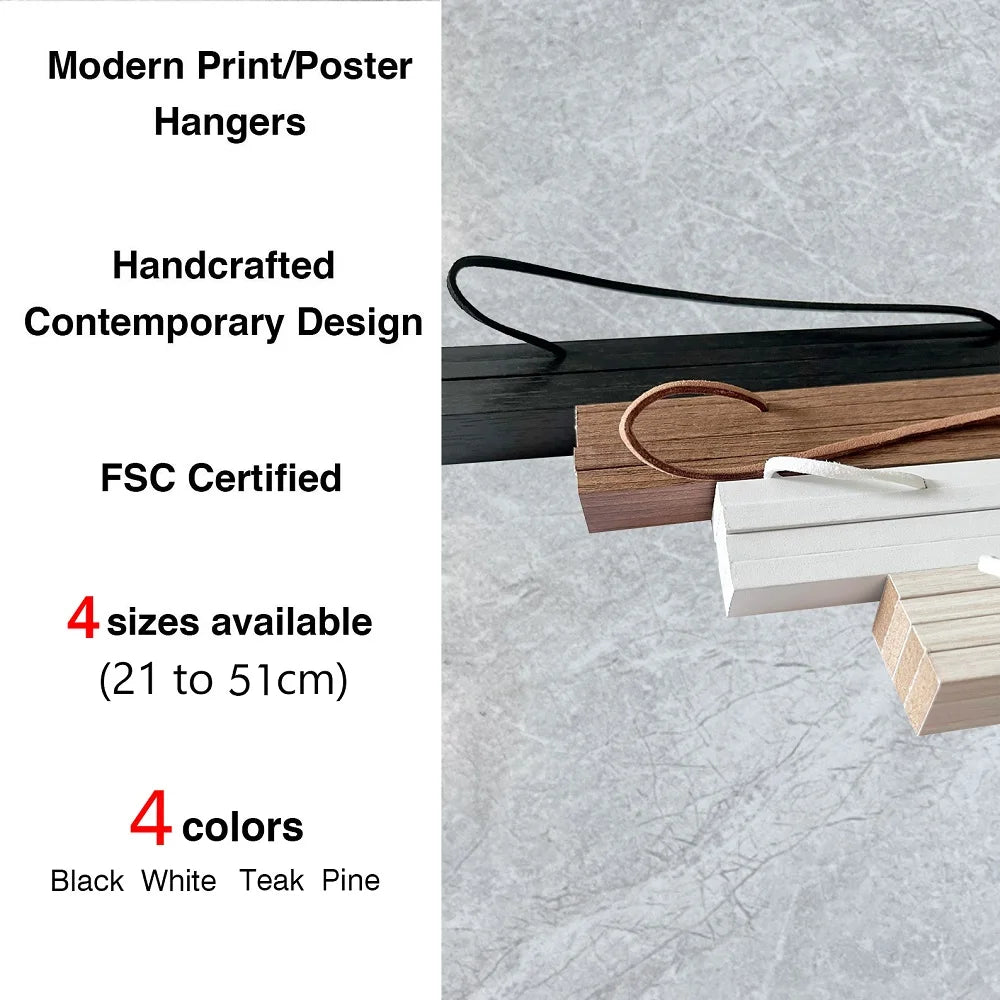 support mural magnétique bois teck clips affiche poster décoration murale moderne noir blanc