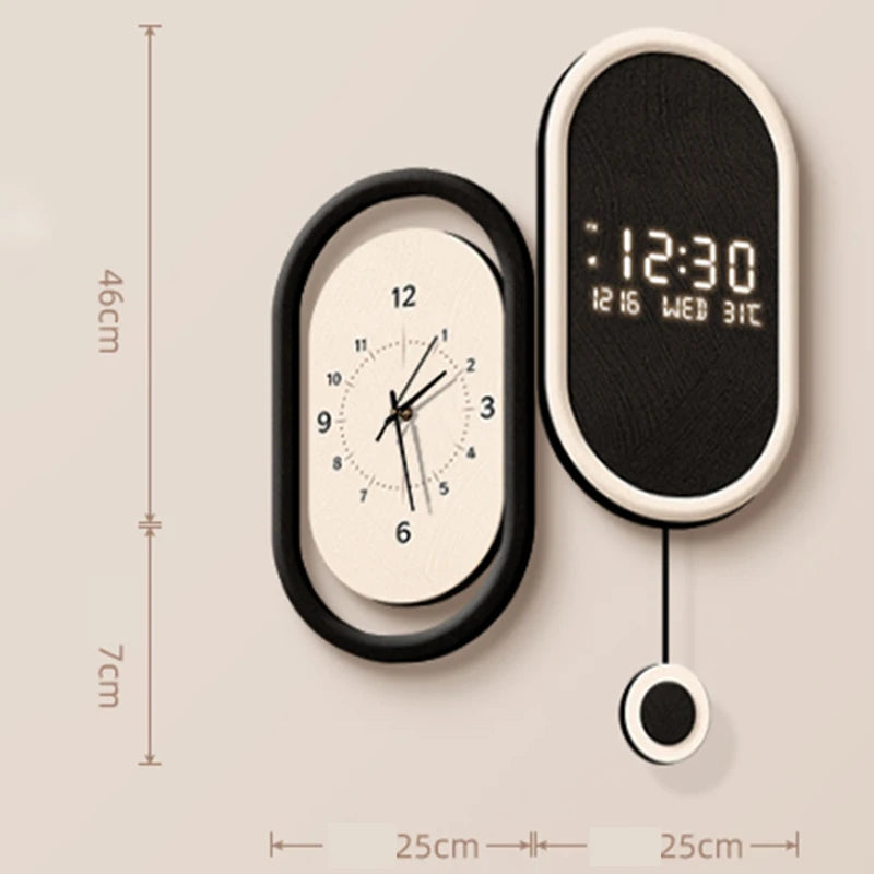 horloge murale moderne minimaliste noir blanc vert olive cadran analogique numérique transparent opaque