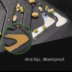 tapis coffre noir tapis latex fibre naturelle rayures horizontales texture micro perforée moderne imperméable