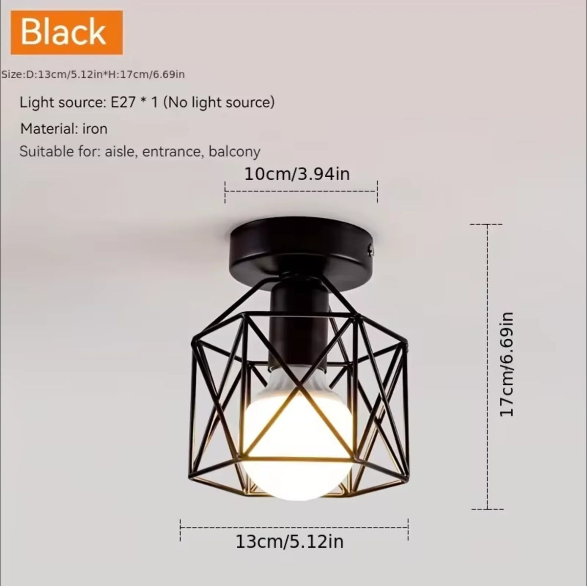 lampe moderne or noir structure métal encastrée e27 minimalisteintérieur chambre salon
