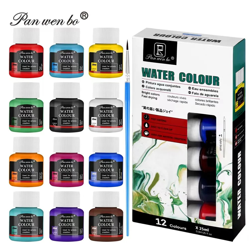 peintures acryliques 12 couleurs bleu vert rouge jaune noir violet modernes toile verre papier