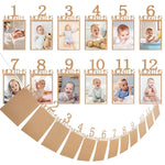 calendrier mural bébé moderne motifs textes imprimés couleurs beige rose jaune minimaliste adhésif