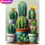 tableau diamant coudre cactus fleurs résine moderne décoration maison opaque vert beige bleu rose
