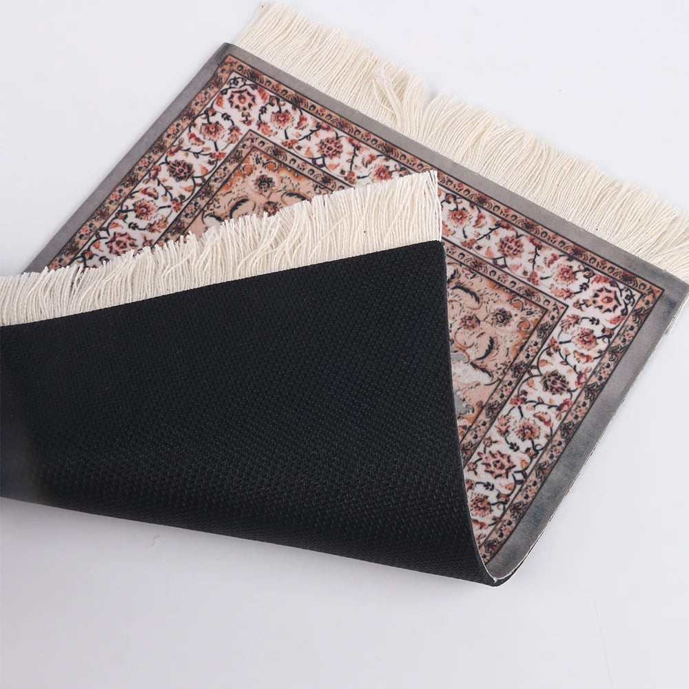 tapis table tissu ornements floraux rouge bleu beige classique adhésif décoration traditionnel