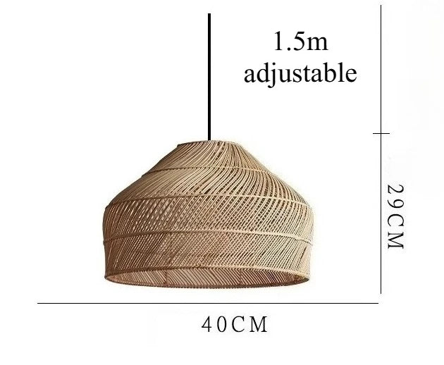 suspension lumineuse tressée moderne cordon beige naturel artisanale vintage pendentif chambre salle manger