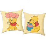 coussin decoratif winnie ourson jaune blanc plaid cartoon eco friendly 30x30cm 40x40cm 45x45cm 50x50cm