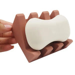 support savon silicone marron blanc moderne facile nettoyer sans motif opacité minimaliste salle bain