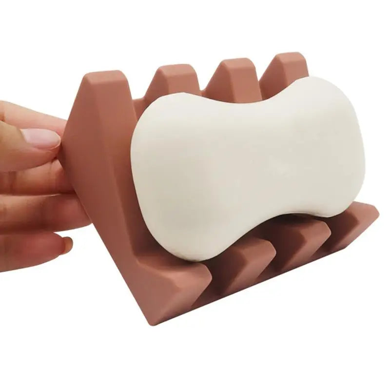 support savon silicone marron blanc moderne facile nettoyer sans motif opacité minimaliste salle bain