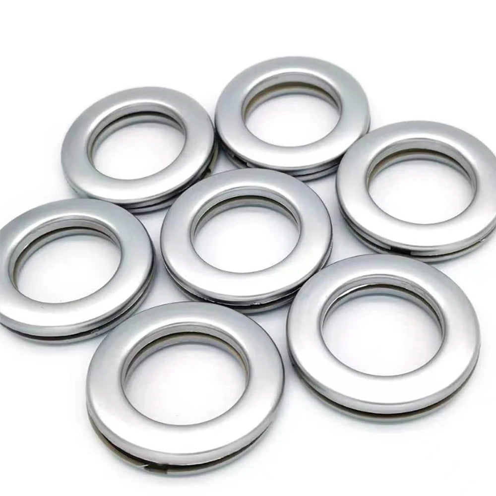 anneaux rideau argentés modernes draperie salon voies polonaises 5.5cm opaques plastique