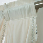 rideau fenêtre jacquard floral velours semi transparent élégant franges décoratives tringle rideau