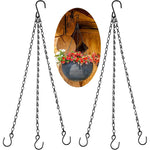 panier suspendu métal chrome noir chaines crochets rustique industriel support plante pot