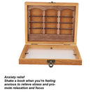 présentoir livres miniatures coffret bois clair rustique vintage fenêtres plastique soulagement stress étagère