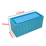 boîte rangement classique conteneur métal rectangle couleurs noir rouge bleu violet jaune rayures horizontales