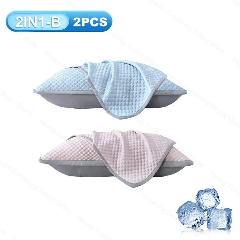coussin moderne bleu clair gris texture géométrique coton polyester rafraîchissant respirant confort maternité