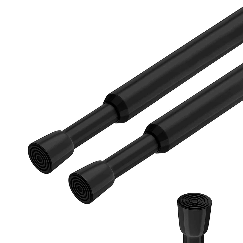tige télescopique extensible ressort poteau rideau réglable fenêtre salle bains blanc noir moderne clips
