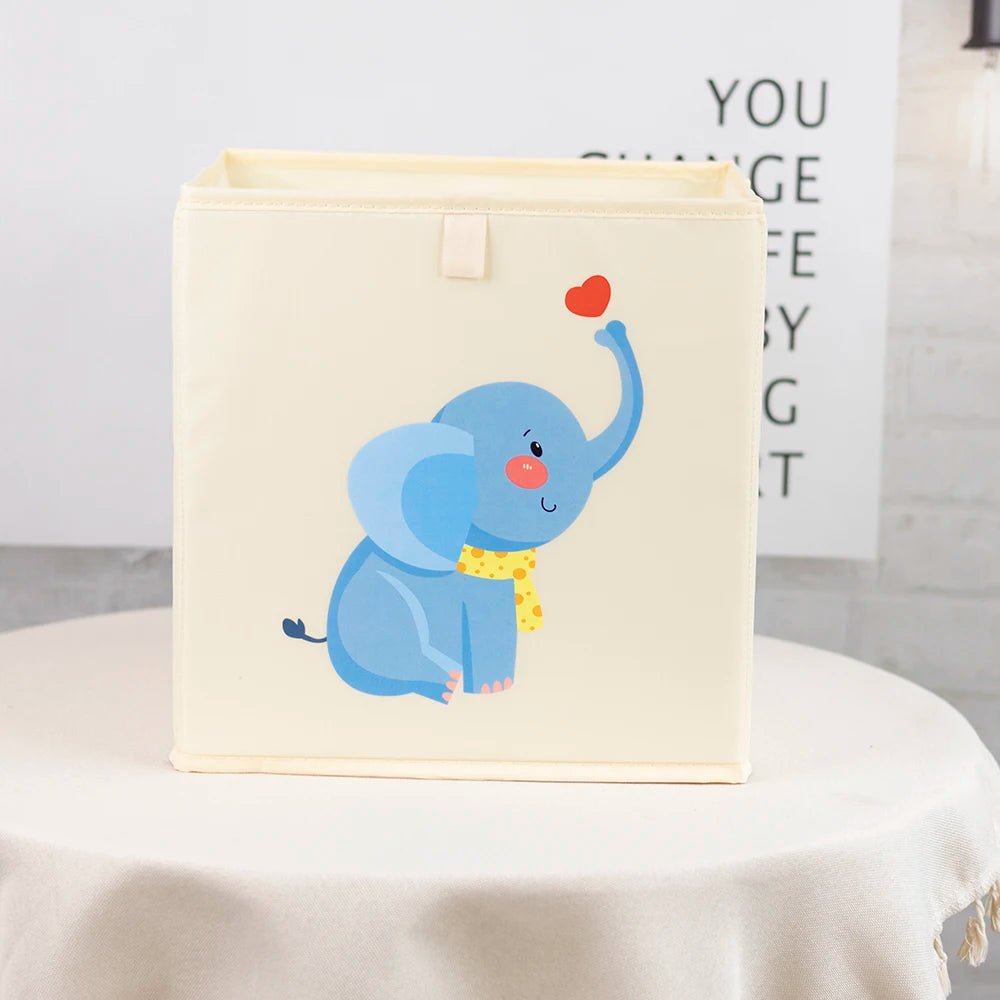 boîtes rangement pliables animaux dessin animé beige clair moderne enfant poignées léopard singe ours
