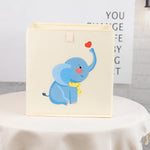 boîtes rangement pliables animaux dessin animé beige clair moderne enfant poignées léopard singe ours