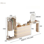 coiffeuse bois moderne beige miroir tiroirs tabouret étagère rangement chambre coucher