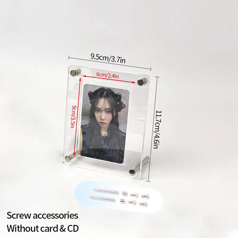 cadre photo transparent moderne clips accessoire photocard cd postales