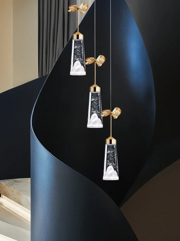 suspension lumineuse ornementale moderne 12 25 lumières pierre verre marbré or blanc noir