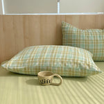 lot taies d'oreiller coton rayures rose clair modernes minimalistes douces lit maison