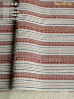 tissu popeline rayé rustique coton lin beige rouge bleu opaque artisanal biodegradable 140cm
