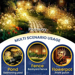 lumières solaires feux d'artifice multicolores modernes extérieures détecteur mouvement led autonomes festive vacances