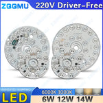 plaque led argentée 6w 12w 14w 6000k 3000k moderne câbles électriques 82mm 108mm 136mm