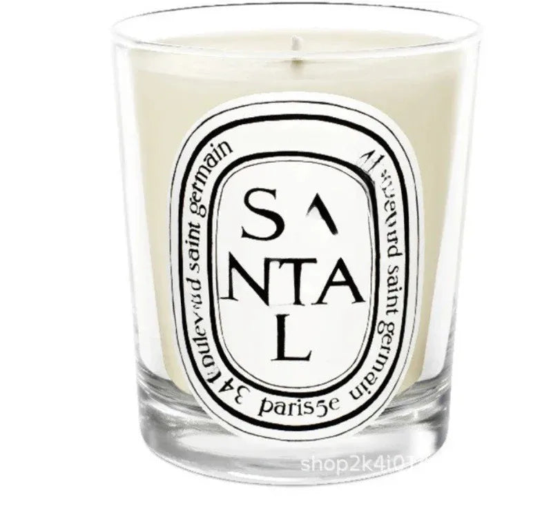 bougies parfumées cire gel aromathérapie forme coupe blanc logo diptyque verre transparent classique set