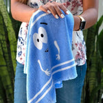 serviette rapide bleu blanc dessin animé rayures coton polyester machine rapide absorption fantaisie