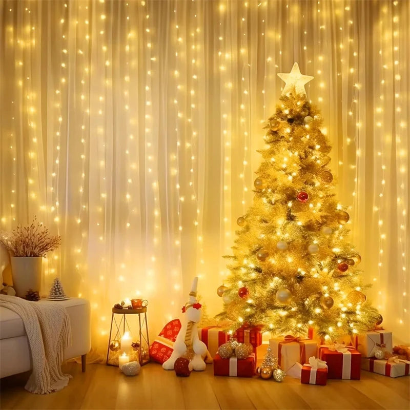 rideau lumineux led blanc jaune multicolore moderne modes télécommande decoration noel mariage halloween valentin