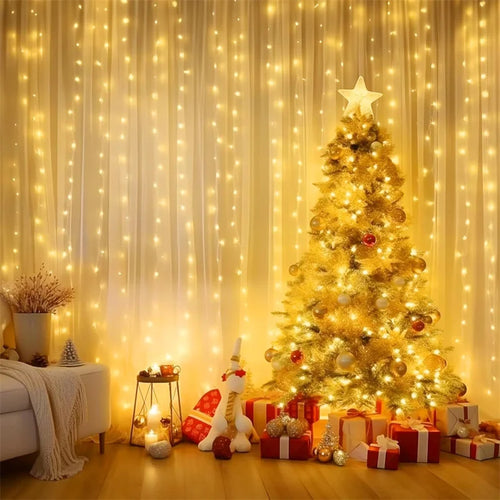 rideau lumineux led blanc jaune multicolore moderne modes télécommande decoration noel mariage halloween valentin