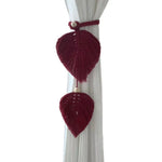 rideau boho feuilles coeur tissage main blanches couleurs variées transparent artisanal