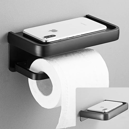porte serviettes moderne adhésif gris mat salle bains rangement smartphone montre cosmétique durable aluminium