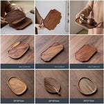 plateau thé bois naturel rustique opaque texture veinée rangement service thé
