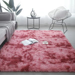 tapis moderne gris bleu rose beige peluche uni résistant décoloration sol