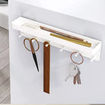 porte clés mural sans perçage crochets adhésifs blanc noir moderne rangement étiquettes règles ciseaux